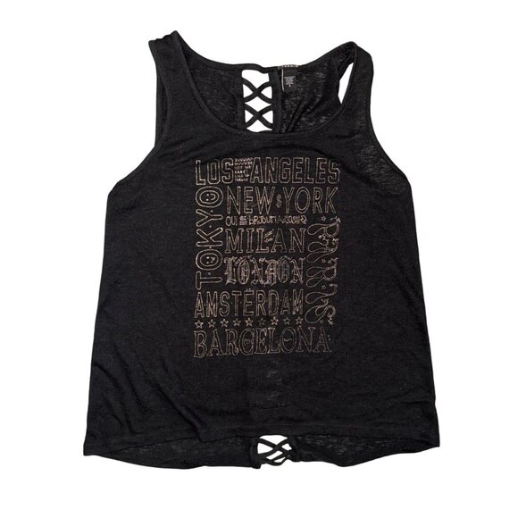 Torrid Womens Size 2 Black Sleeveless Tank Top With Lace-Up Back - Picture 1 of 4